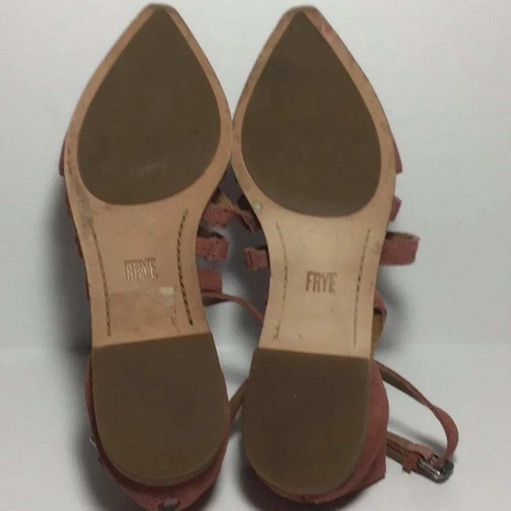 Frye Kenzie Pointed Toe Flat Sz 7 Rosewood Suede